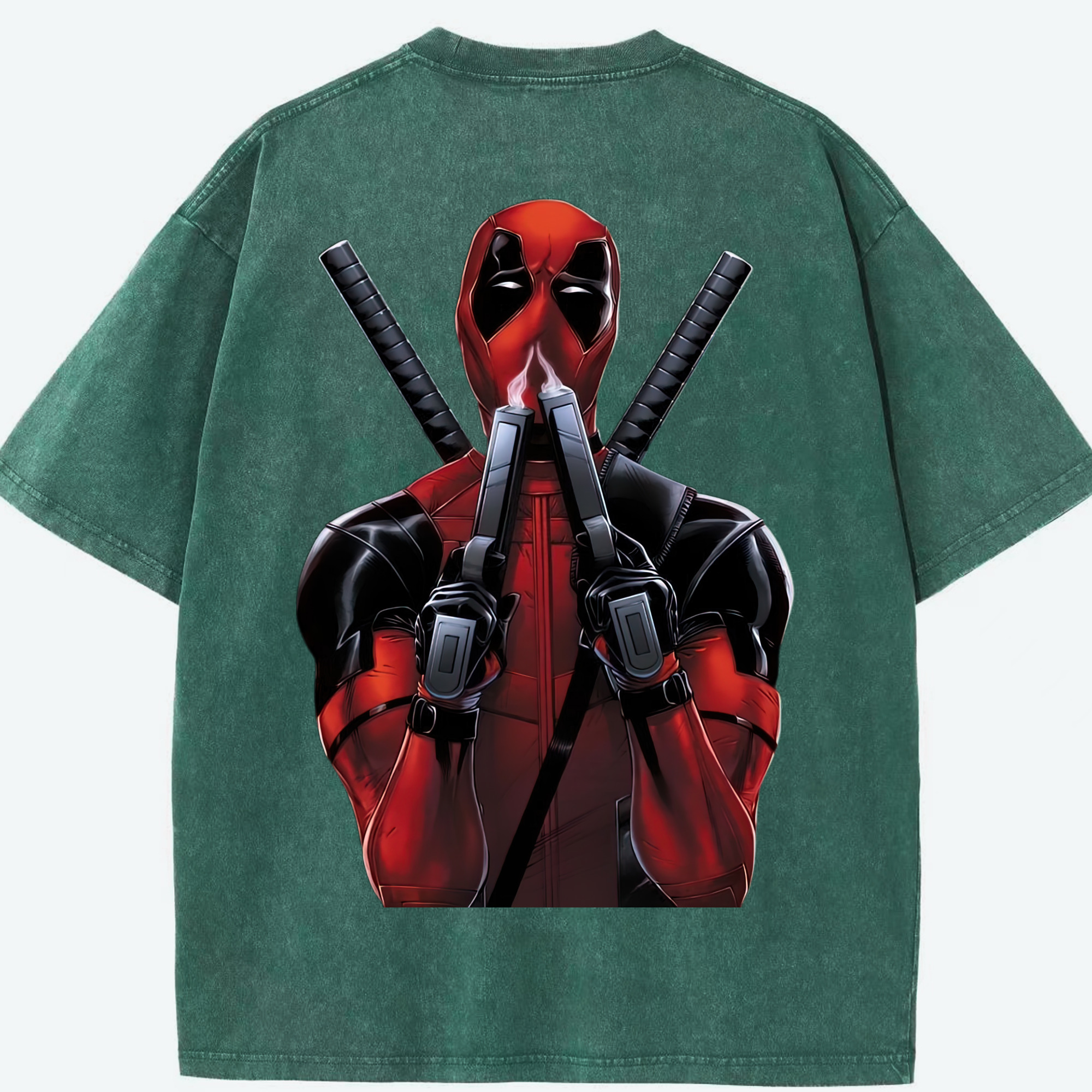 （画像用） Deadpool デッドプール 綿100% ヴィンテージ風 半袖Tシャツ（背面プリント）